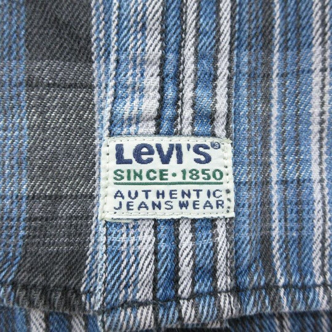 Levi's(リーバイス)のXL★古着 リーバイス Levis 長袖 ブランド シャツ メンズ 00年代 00s コットン 紺他 ネイビー チェック 23oct14 中古 トップス メンズのトップス(シャツ)の商品写真