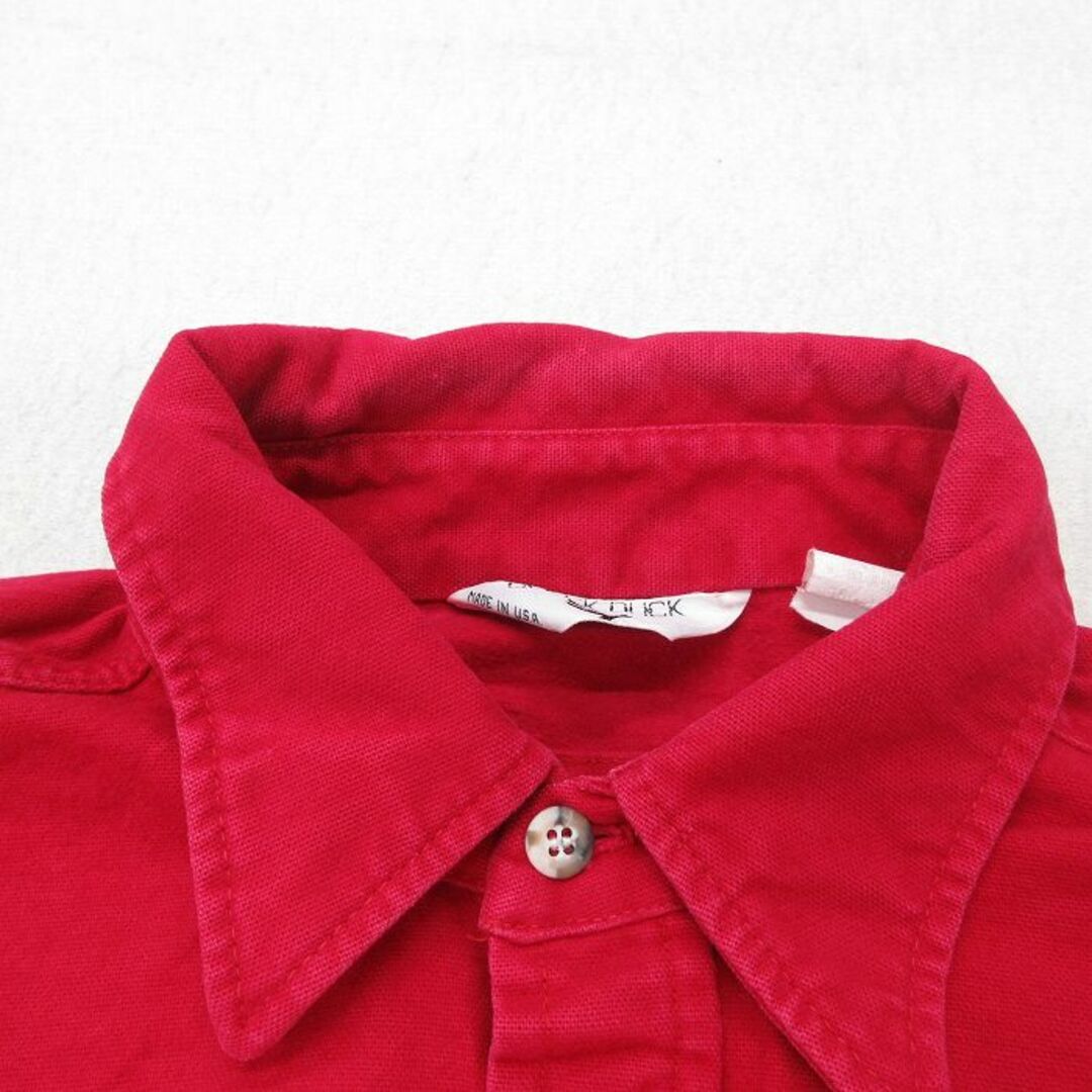 L★古着 長袖 ヘビー フランネル シャツ メンズ 90年代 90s コットン USA製 赤 レッド 23oct06 中古 トップス メンズのトップス(シャツ)の商品写真