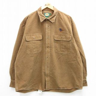 XL★古着 カベラス 長袖 ヘビー フランネル シャツ メンズ 00年代 00s キジ 大きいサイズ コットン 茶 ブラウン 23oct06 中古 トップス(シャツ)