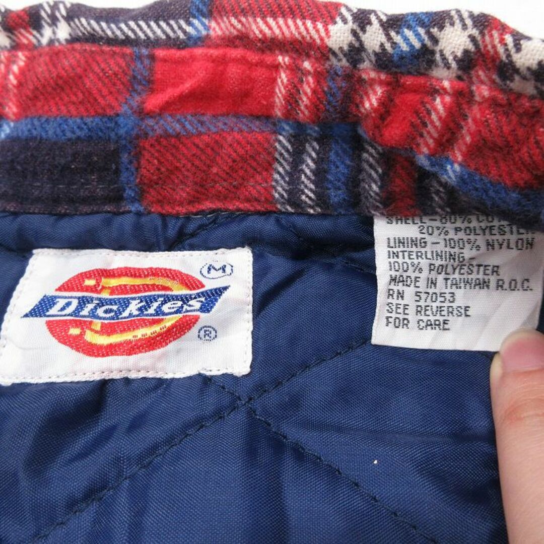 Dickies(ディッキーズ)のL★古着 ディッキーズ Dickies 長袖 フランネル シャツ メンズ 90年代 90s ロング丈 赤他 レッド チェック 内側キルティング 23oct07 中古 トップス メンズのトップス(シャツ)の商品写真