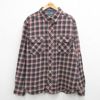 ウールリッチ(WOOLRICH)のXL★古着 ウールリッチ WOOLRICH 長袖 フランネル シャツ メンズ コットン 紺他 ネイビー チェック 23oct13 中古 トップス(シャツ)