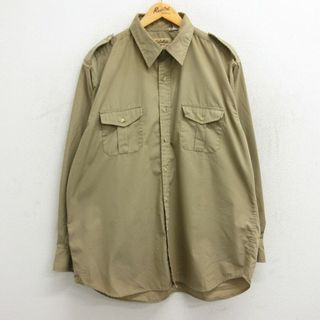 XL★古着 カベラス 長袖 ワーク シャツ メンズ 90年代 90s 大きいサイズ ベージュ カーキ 23oct13 中古 トップス(シャツ)