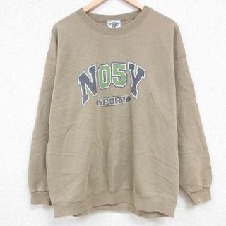 リー(Lee)のL★古着 リー Lee 長袖 スウェット メンズ 00年代 00s N05Y SPORT クルーネック ベージュ カーキ 23oct14 中古 スエット トレーナー トップス(パーカー)