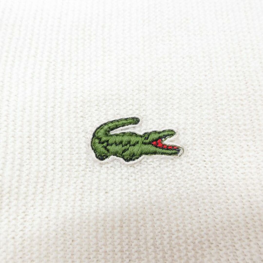 LACOSTE(ラコステ)のXL★古着 ラコステ LACOSTE IZOD 長袖 ブランド セーター メンズ 90年代 90s ワンポイントロゴ アクリル Vネック USA製 白 ホワイト 23oct11 中古 ニット トップス メンズのトップス(ニット/セーター)の商品写真