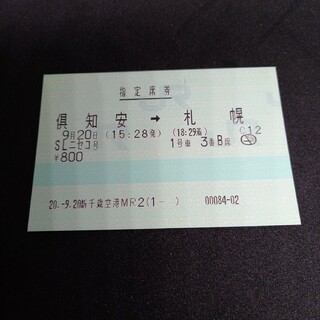 SLニセコ号指定席券使用済み券(鉄道)