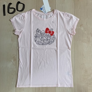 ユニクロ(UNIQLO)の160  Tシャツ　薄ピンク　ユニクロ(Tシャツ/カットソー)