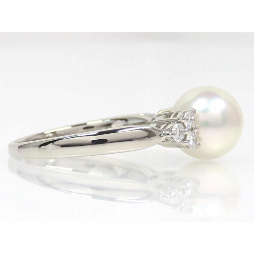 MIKIMOTO(ミキモト)のあず様専用MIKIMOTO Pt950 パール8.0mm ダイヤモンド リング レディースのアクセサリー(リング(指輪))の商品写真