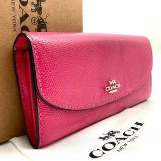 コーチ(COACH)のコーチ 長財布 折り財布 花柄 レザー ピンク 60320(財布)