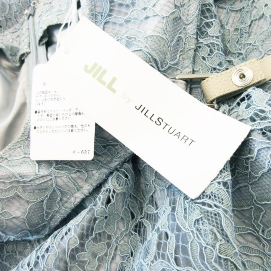 JILL by JILLSTUART(ジルバイジルスチュアート)のジルバイジルスチュアート ジャンパースカート レース 異素材 ベルト S 青 レディースのスカート(ロングスカート)の商品写真