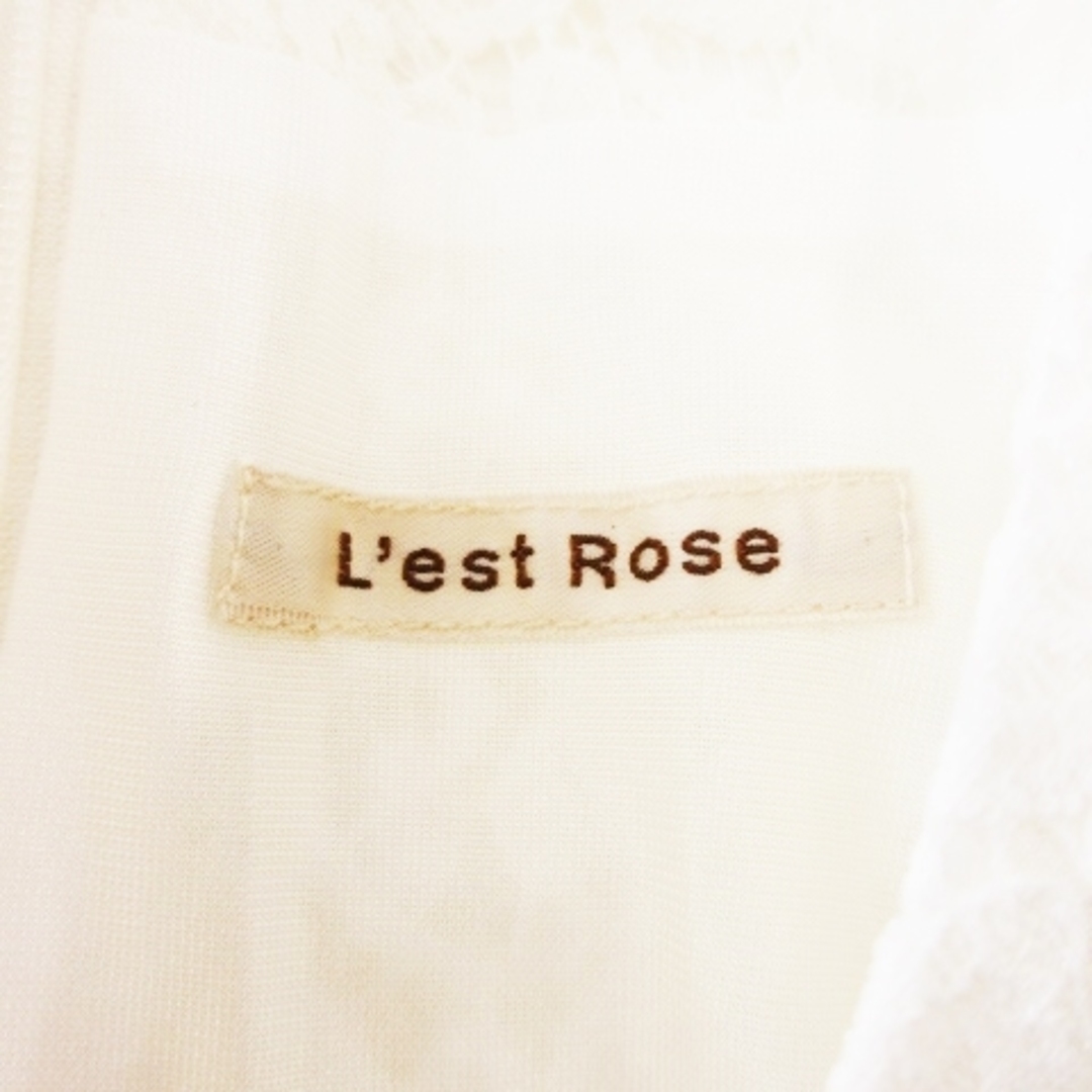 L'EST ROSE(レストローズ)のレストローズ ブラウス 総レース ハイネック 半袖 ストレッチ フリル 2 白 レディースのトップス(シャツ/ブラウス(半袖/袖なし))の商品写真