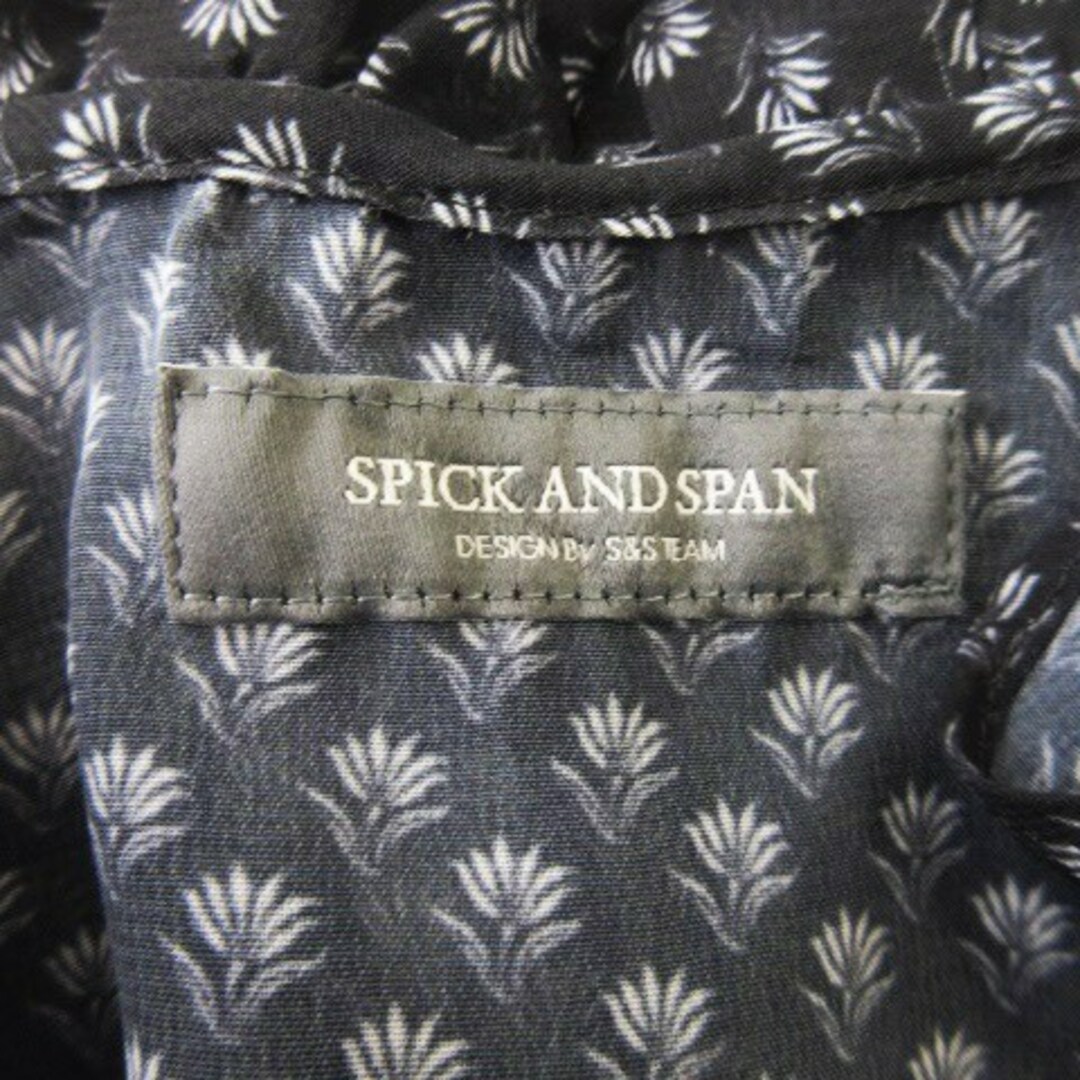 Spick & Span(スピックアンドスパン)のスピック&スパン ブラウス Vネック ノースリーブ フリル シアー ドット 黒 レディースのトップス(シャツ/ブラウス(半袖/袖なし))の商品写真