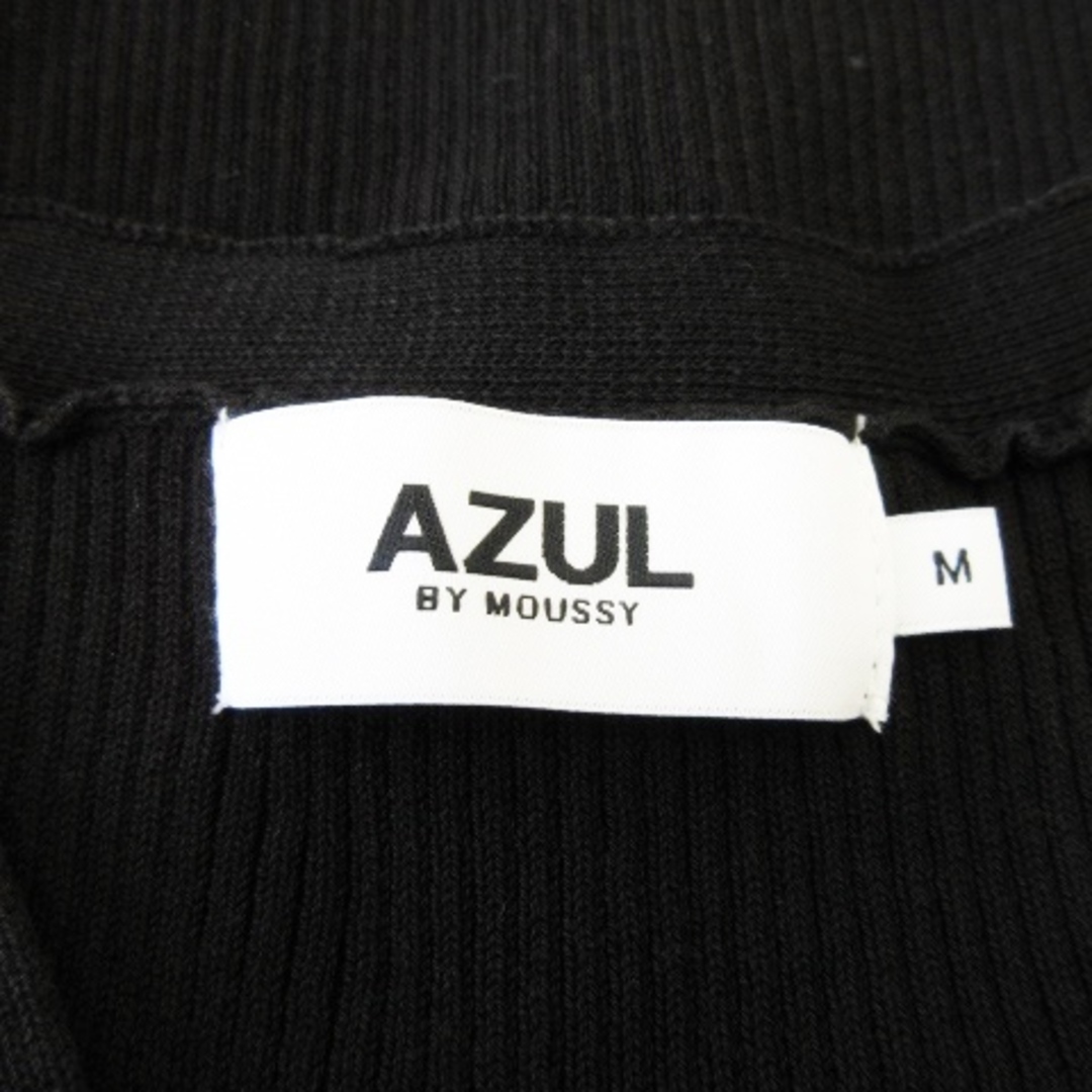 AZUL by moussy(アズールバイマウジー)のアズールバイマウジー カットソー ニットソー Vネック ノースリーブ M 黒 レディースのトップス(カットソー(半袖/袖なし))の商品写真