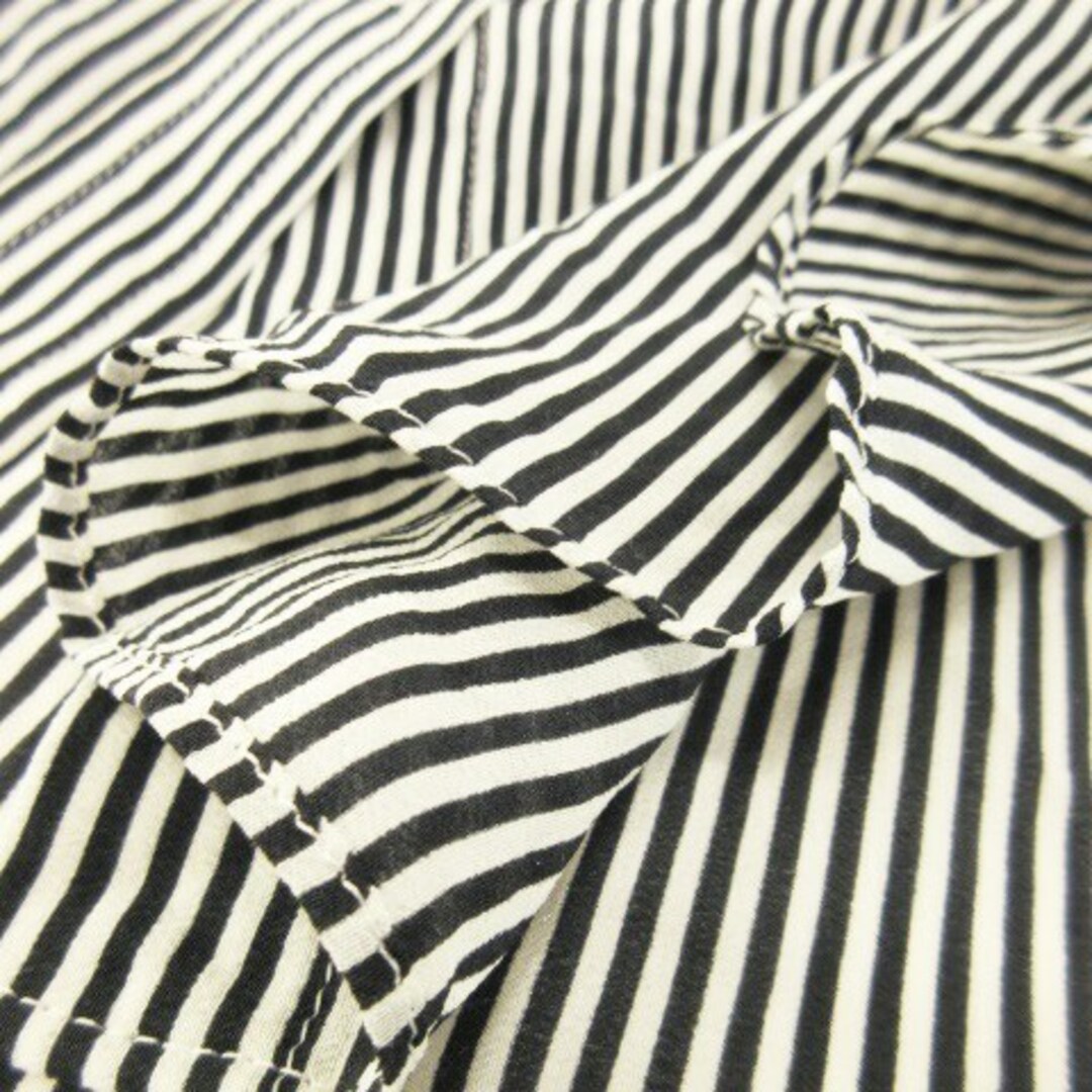 MACPHEE(マカフィー)のマカフィー ブラウス シャツ 長袖 絹 シルク 透け感 ストライプ 38 黒 レディースのトップス(シャツ/ブラウス(長袖/七分))の商品写真