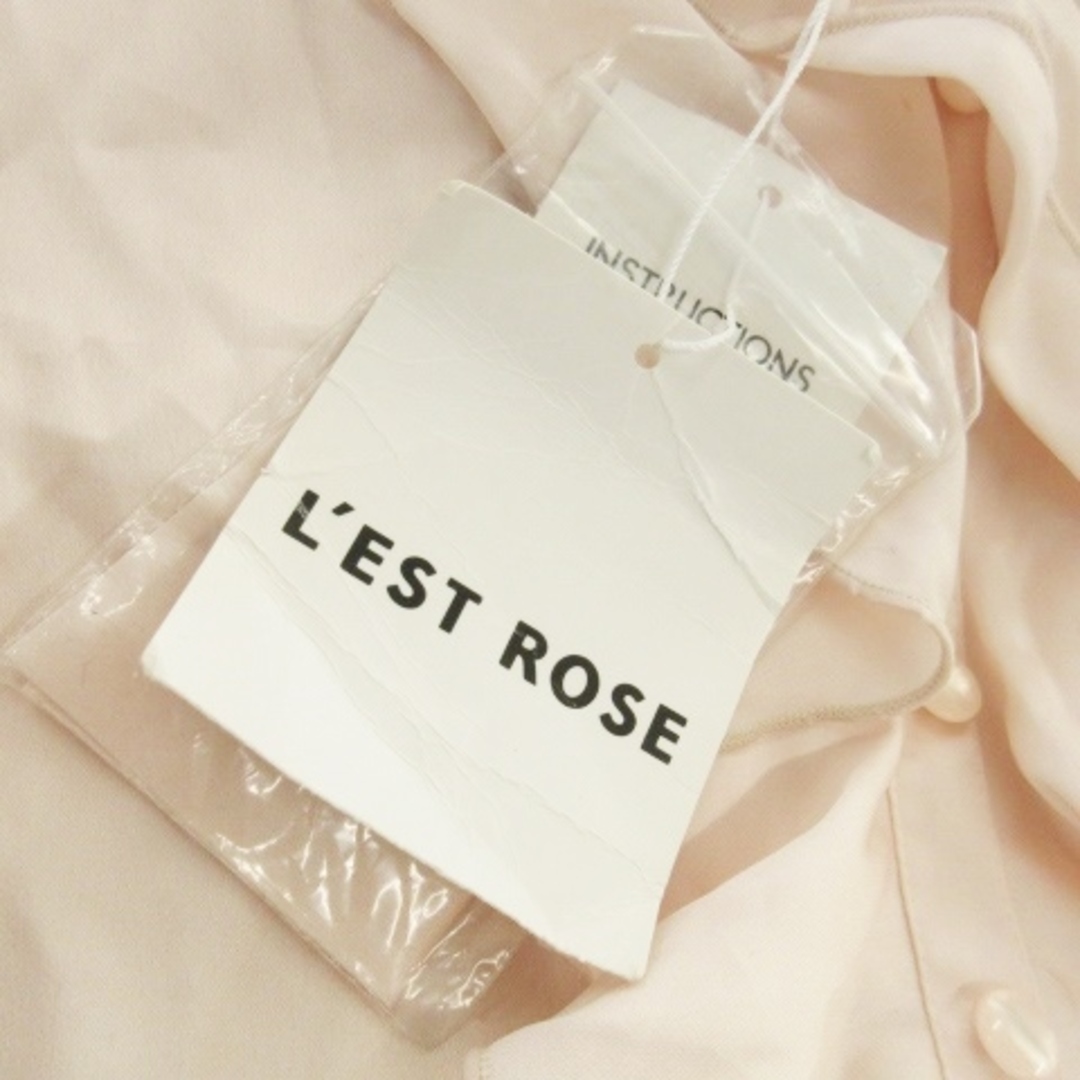 L'EST ROSE(レストローズ)のレストローズ ワンピース ドッキング ミニ 半袖 ツイード レース MT ピンク レディースのワンピース(ミニワンピース)の商品写真