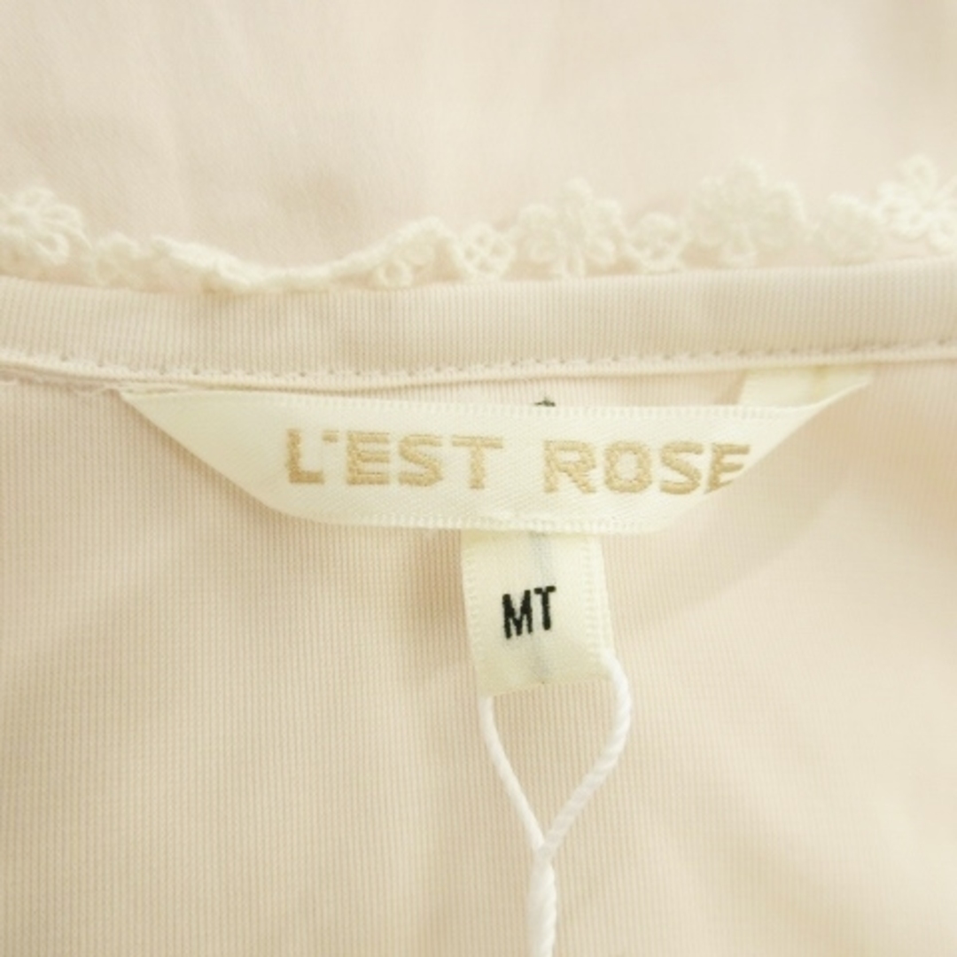 L'EST ROSE(レストローズ)のレストローズ ワンピース ドッキング ミニ 半袖 ツイード レース MT ピンク レディースのワンピース(ミニワンピース)の商品写真