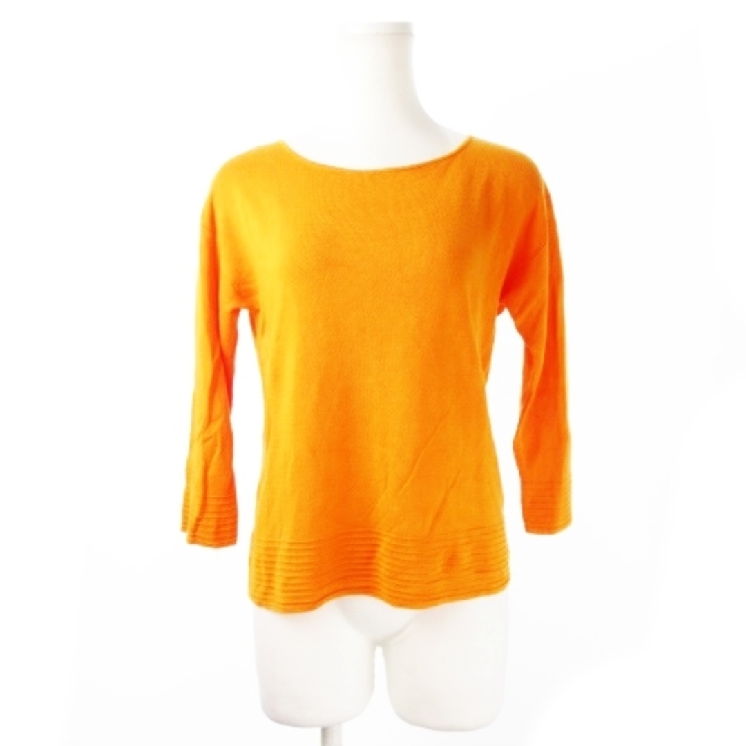 LAUTREAMONT(ロートレアモン)のロートレアモン ニット セーター 七分袖 絹混 光沢感 とろみ感 38 オレンジ レディースのトップス(ニット/セーター)の商品写真