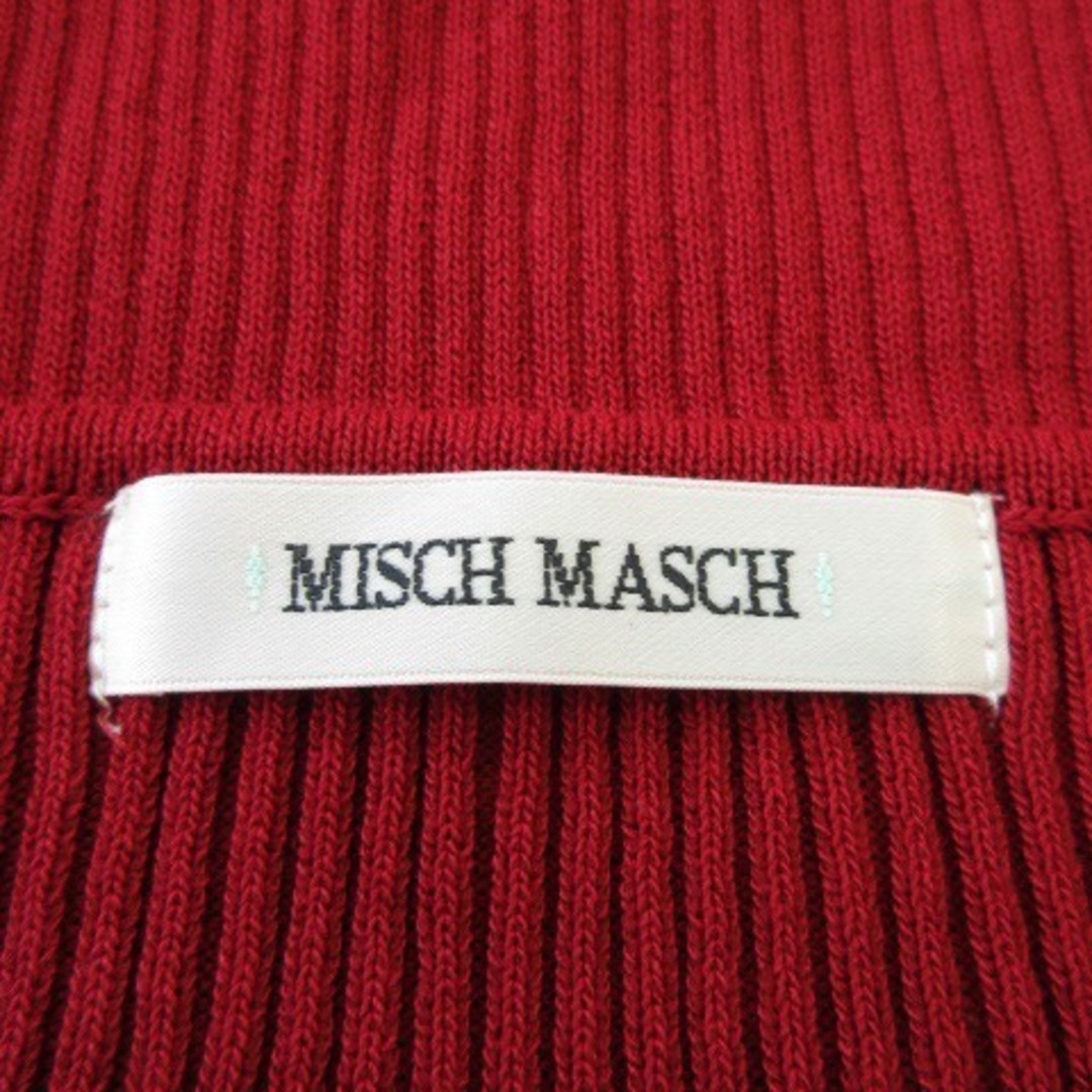 MISCH MASCH(ミッシュマッシュ)のミッシュマッシュ カットソー ニットソー リブ スクエア 五分袖 半袖 M 赤 レディースのトップス(その他)の商品写真