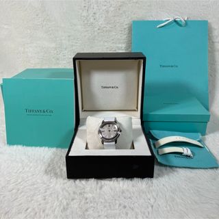 ティファニー(Tiffany & Co.)の鑑定済【未使用品】TIFFANYマークダイヤベゼル腕時計　純正変えベルト付き(腕時計)