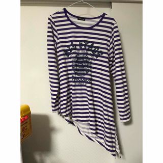 ボーダー柄　ロンT アシメトリー(Tシャツ(長袖/七分))