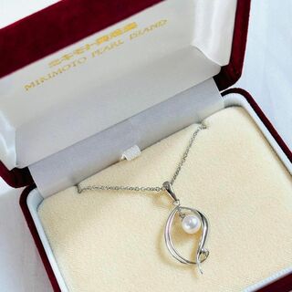ミキモト(MIKIMOTO)の極美品 ミキモト 本真珠 ネックレス ケース付き シルバー 刻印(ネックレス)