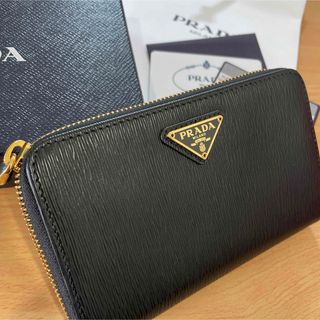 プラダ(PRADA)の新品　プラダ  PRADA レザー 黒 ラウンドファスナー 男女兼用　財布(財布)