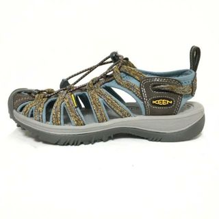 キーン(KEEN)のKEEN(キーン) サンダル 24.5 レディース - ブルーグレー×ダークブラウン×マルチ スエード×化学繊維(サンダル)