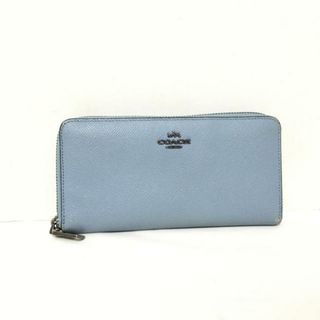 コーチ(COACH)のCOACH(コーチ) 長財布 エンボスド テクスチャード レザー アコーディオン ジップ アラウンド 52372 ライトブルー レザー(財布)