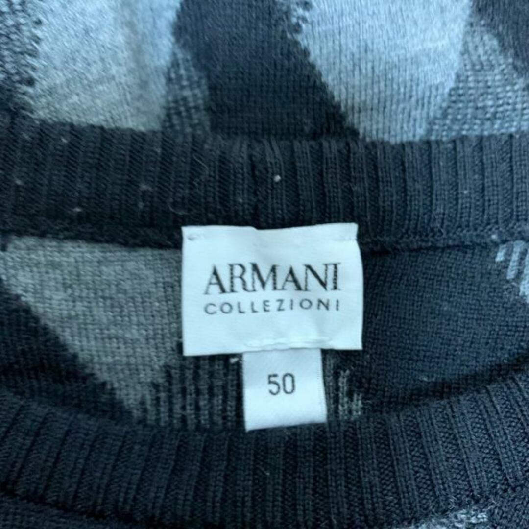 ARMANI COLLEZIONI(アルマーニ コレツィオーニ)のARMANICOLLEZIONI(アルマーニコレッツォーニ) 長袖セーター サイズ50 XL レディース美品  - 黒×グレー クルーネック レディースのトップス(ニット/セーター)の商品写真