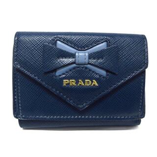 PRADA - PRADA(プラダ) 3つ折り財布 - 1MH021 ネイビー サフィアーノレザー	