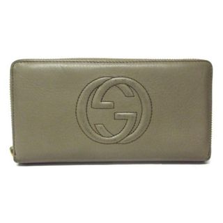 グッチ(Gucci)のGUCCI(グッチ) 長財布 ソーホー/インターロッキングG 282413 ダークグレー ラウンドファスナー レザー(財布)