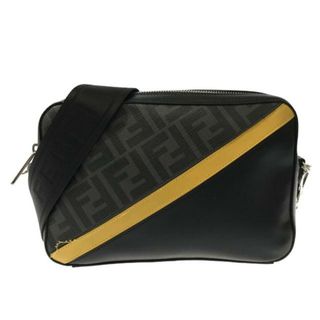 フェンディ(FENDI)のFENDI(フェンディ) ショルダーバッグ カメラケース/キャム/ズッカ柄 7M0286 黒×グレー×イエロー PVC(塩化ビニール)×レザー(ショルダーバッグ)