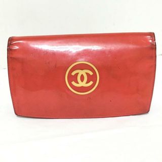 シャネル(CHANEL)のCHANEL(シャネル) 長財布 - レッド ココマーク エナメル（レザー）(財布)