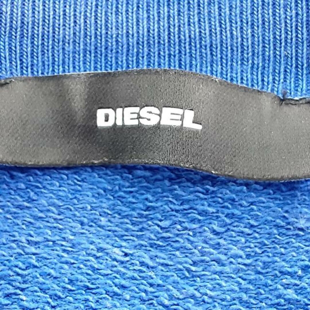 DIESEL(ディーゼル)のDIESEL(ディーゼル) トレーナー サイズXS レディース美品  - ネイビー×イエローグリーン×マルチ 長袖/刺繍/ベアバック/メッシュ/ストライプ レディースのトップス(トレーナー/スウェット)の商品写真