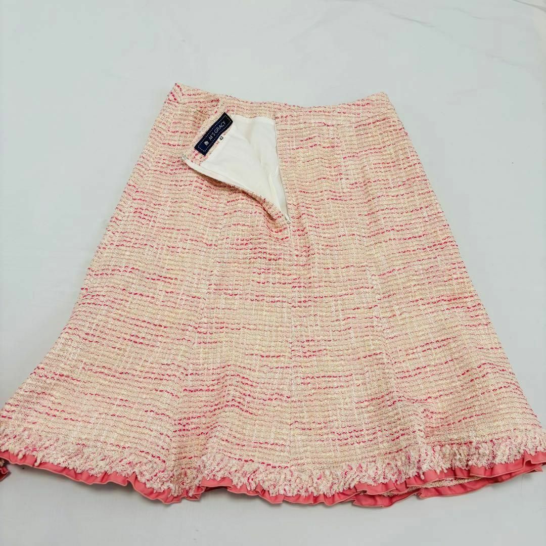 M'S GRACY(エムズグレイシー)のエムズグレイシージャケット スカート セットアップ ツイード 大きいサイズ 42 レディースのフォーマル/ドレス(スーツ)の商品写真