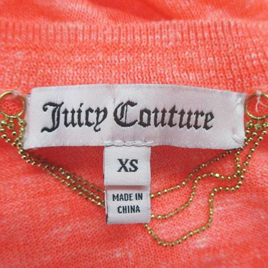 Juicy Couture(ジューシークチュール)のJUICY COUTURE 長袖 ニット XS オレンジ系 透け感 薄手 レディースのトップス(ニット/セーター)の商品写真