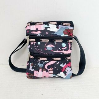 レスポートサック(LeSportsac)のLESPORTSAC(レスポートサック) ショルダーバッグ美品  - 黒×ピンク×マルチ レスポナイロン(ショルダーバッグ)