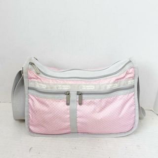 レスポートサック(LeSportsac)のLESPORTSAC(レスポートサック) ショルダーバッグ - ピンク×白×ライトグレー ドット柄 レスポナイロン(ショルダーバッグ)