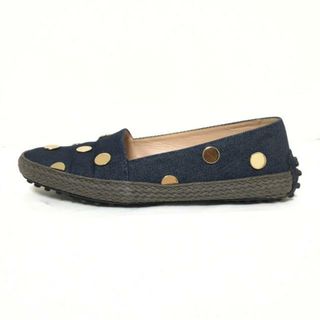 トッズ(TOD'S)のTOD'S(トッズ) ドライビングシューズ 36 1/2 レディース - ダークネイビー×ゴールド ドット デニム(その他)