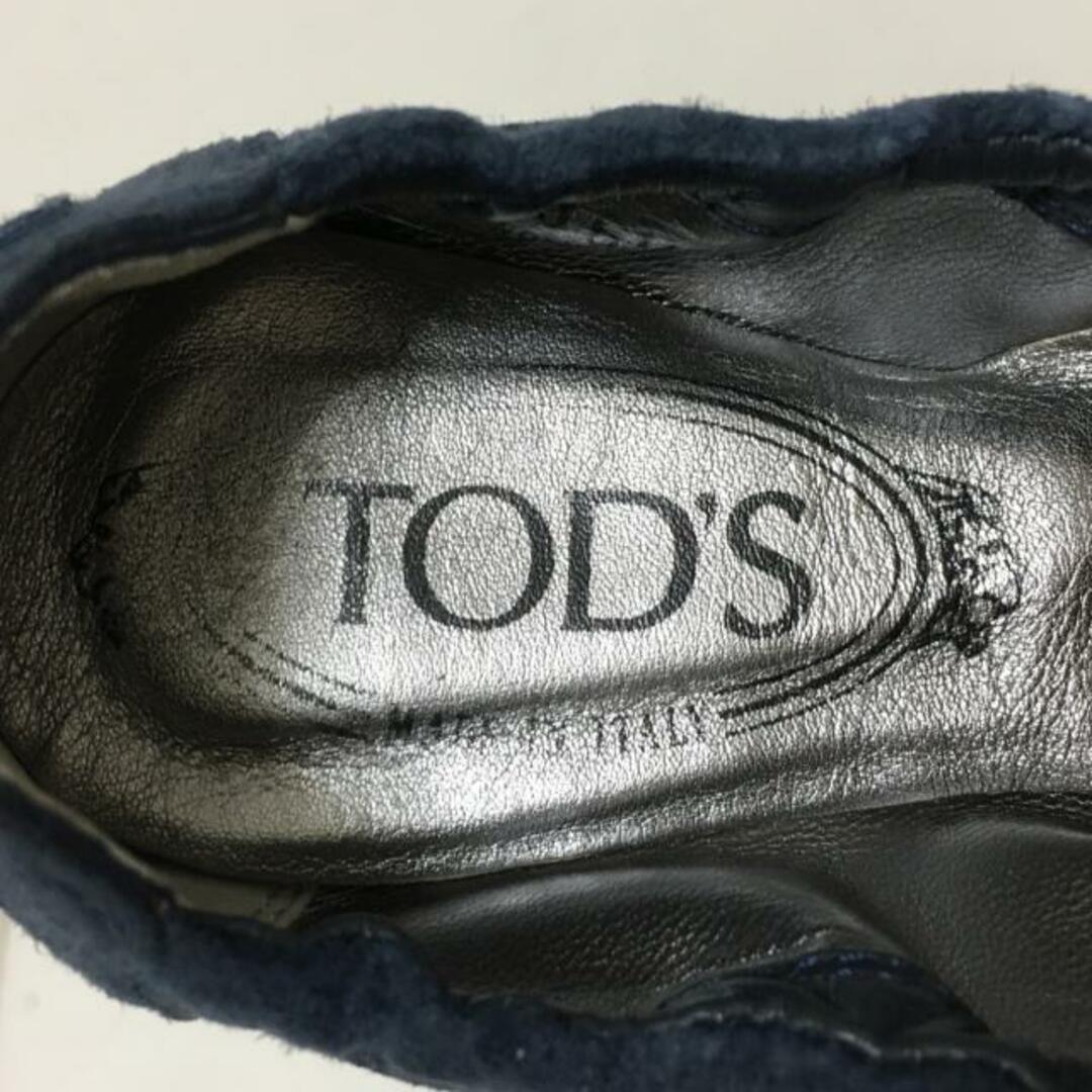 TOD'S(トッズ)のTOD'S(トッズ) ドライビングシューズ 35 1/2 レディース - ダークネイビー×黒×シルバー スエード×エナメル（レザー） レディースの靴/シューズ(その他)の商品写真