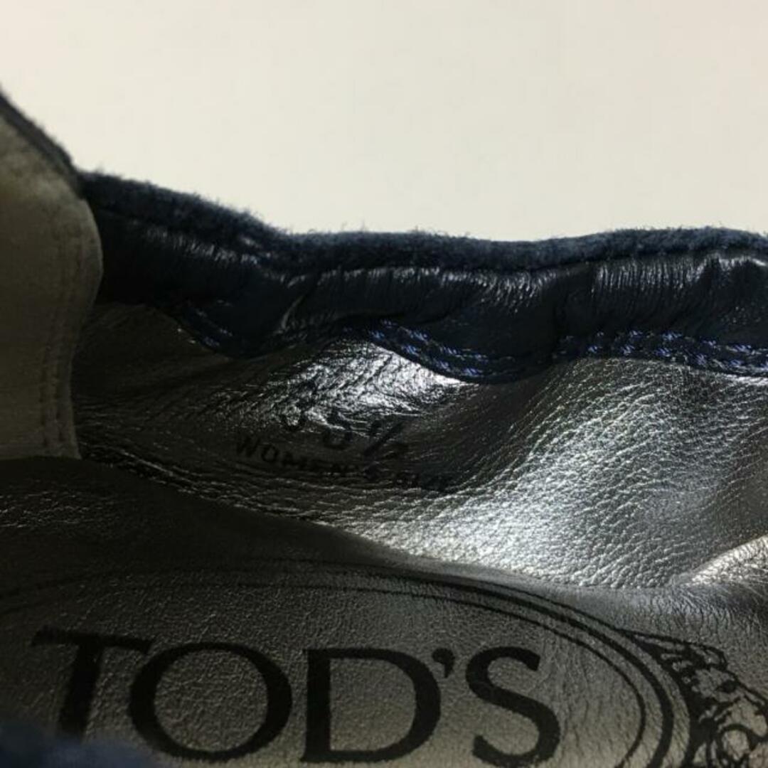 TOD'S(トッズ)のTOD'S(トッズ) ドライビングシューズ 35 1/2 レディース - ダークネイビー×黒×シルバー スエード×エナメル（レザー） レディースの靴/シューズ(その他)の商品写真