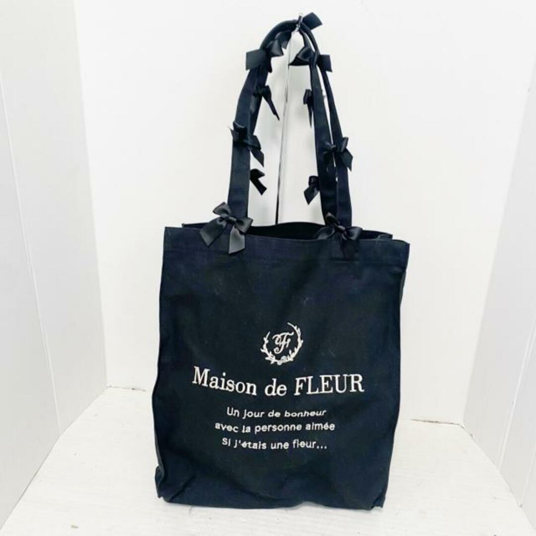 Maison de FLEUR(メゾンドフルール)のMaison de FLEUR(メゾンドフルール) トートバッグ - 黒 キャンバス レディースのバッグ(トートバッグ)の商品写真