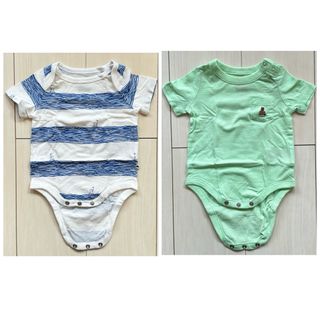 ベビーギャップ(babyGAP)の美品！２枚セット！babyGap 半袖ボディスーツ ブラナンベア ロンパース(ロンパース)