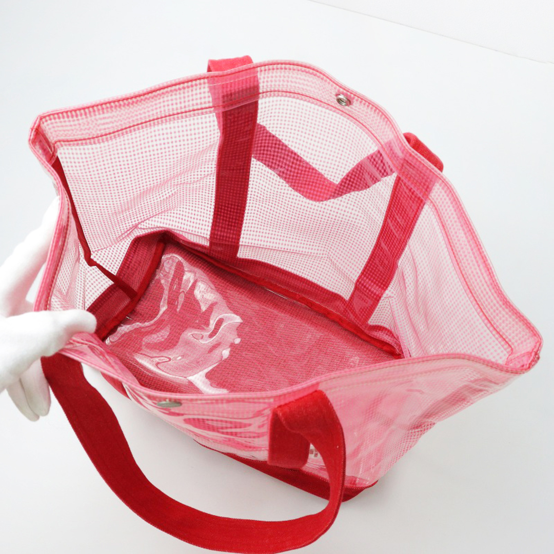 PINK HOUSE(ピンクハウス)の美品 ベビーピンクハウス BABY PINK HOUSE ビニールトートバッグ/ピンク レッド 鞄 ロゴ【2400013780421】 レディースのバッグ(トートバッグ)の商品写真