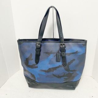 コーチ(COACH)のCOACH(コーチ) トートバッグ ヘンリー カモフラージュ プリント トート F57565 ブルー×黒 PVC(塩化ビニール)×レザー(トートバッグ)