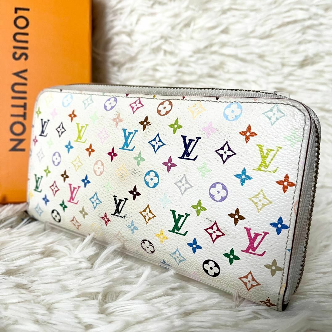 LOUIS VUITTON(ルイヴィトン)の⑥ルイヴィトン ジッピーウォレット モノグラム マルチカラー ホワイト レディースのファッション小物(財布)の商品写真