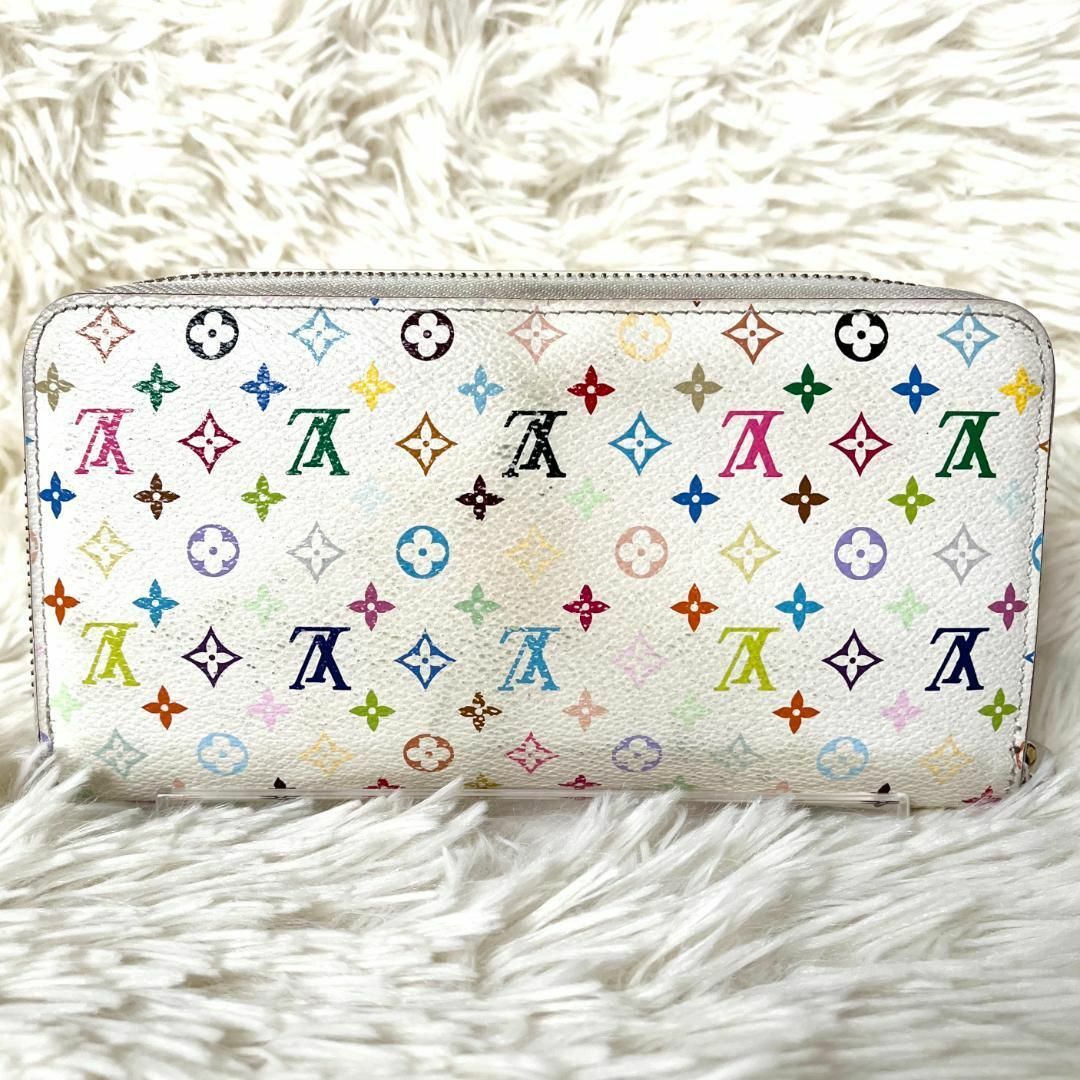 LOUIS VUITTON(ルイヴィトン)の⑥ルイヴィトン ジッピーウォレット モノグラム マルチカラー ホワイト レディースのファッション小物(財布)の商品写真