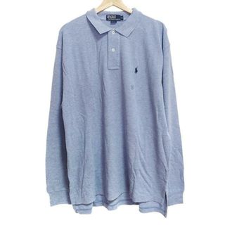 ポロラルフローレン(POLO RALPH LAUREN)のPOLObyRalphLauren(ポロラルフローレン) 長袖ポロシャツ サイズXL メンズ美品  - ライトブルー(ポロシャツ)