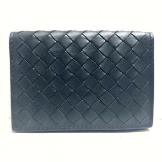 ボッテガヴェネタ(Bottega Veneta)のBOTTEGA VENETA(ボッテガヴェネタ) カードケース美品  イントレチャート ダークネイビー レザー(名刺入れ/定期入れ)