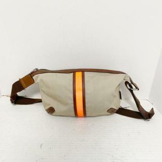 Paul Smith - PaulSmith(ポールスミス) ショルダーバッグ - グレーベージュ×オレンジ×ダークブラウン 斜めがけ コットン×PVC(塩化ビニール)×レザー