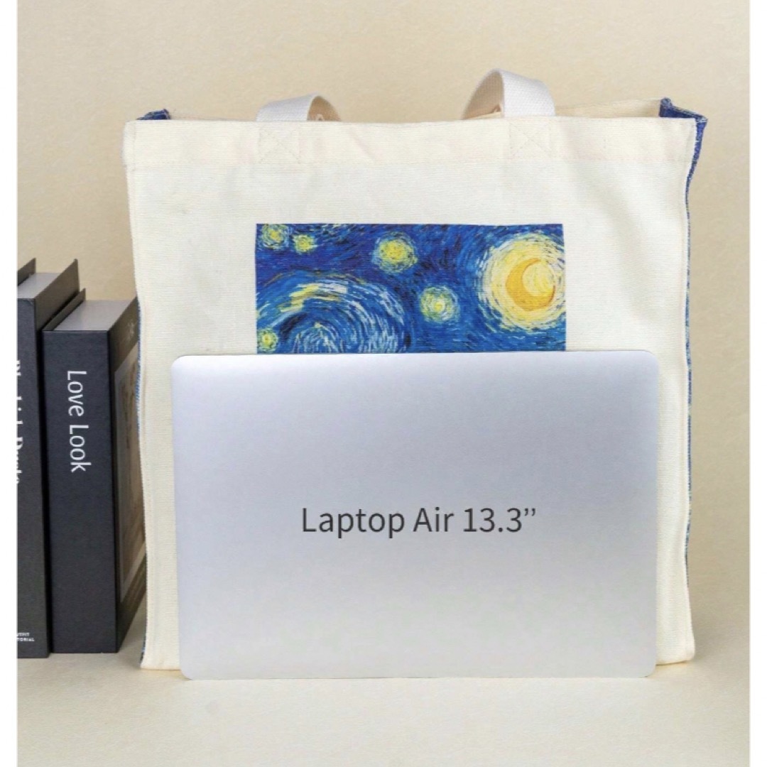 ゴッホ　星月夜　キャンバスバッグ　トートバッグ　印象派　絵画　アート  レディースのバッグ(トートバッグ)の商品写真